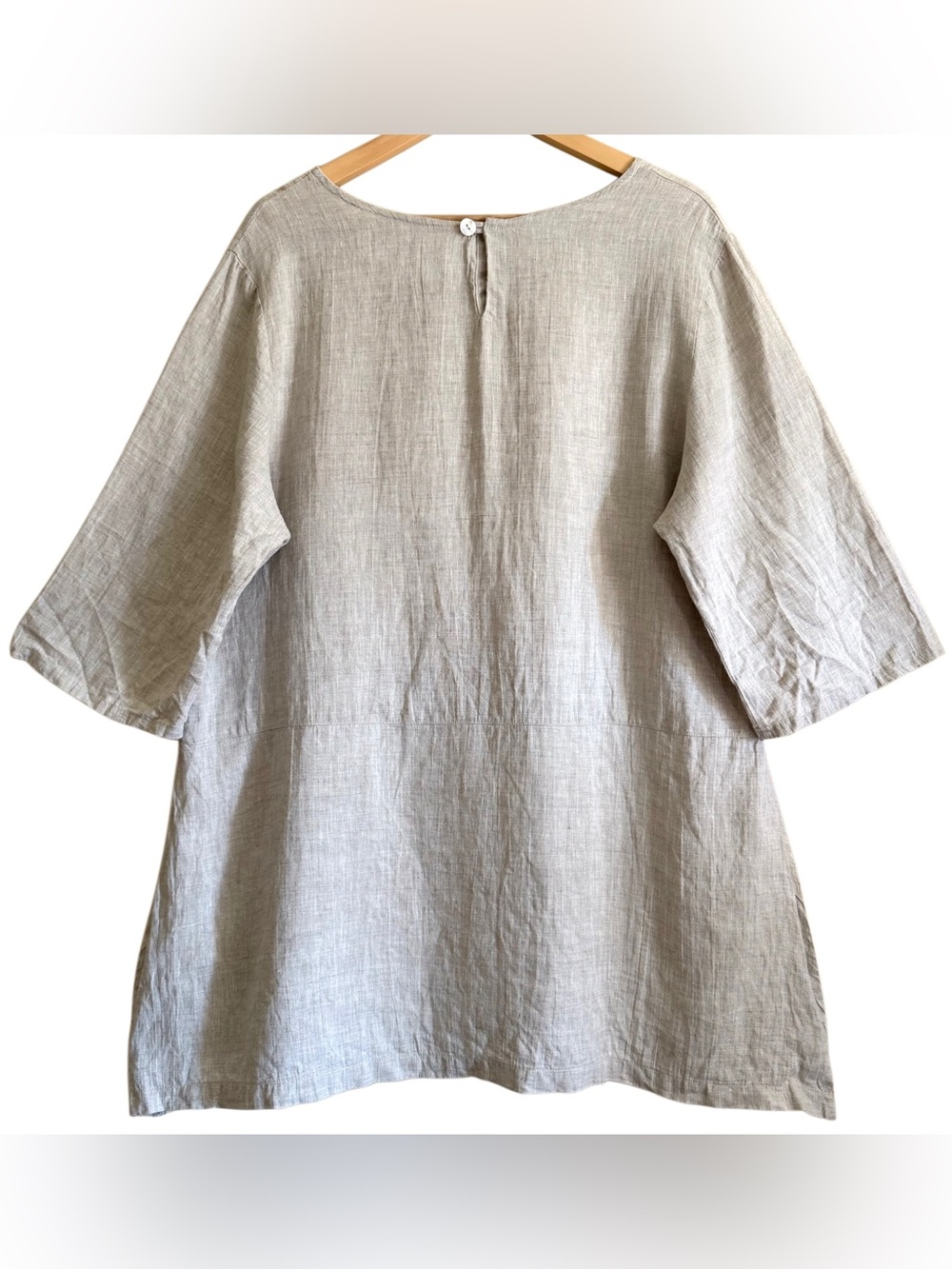 BRYN WALKER 100% Linen Boho Lagenlook Minimalist Breathable Casual Tunic Size L - Picture 6 of 10